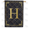 Quilted Royalty Monogram Double Sided House Flag