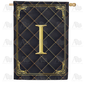 Quilted Royalty Monogram Double Sided House Flag