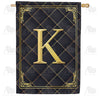 Quilted Royalty Monogram Double Sided House Flag