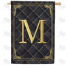 Quilted Royalty Monogram Double Sided House Flag