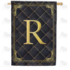 Quilted Royalty Monogram Double Sided House Flag