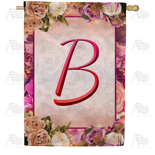 Rosie Pink Monogram Double Sided House Flag