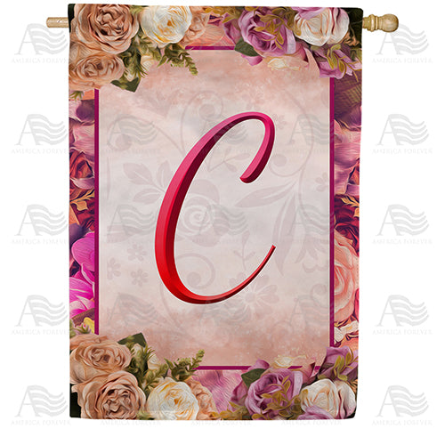 Rosie Pink Monogram Double Sided House Flag