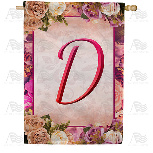 Rosie Pink Monogram Double Sided House Flag