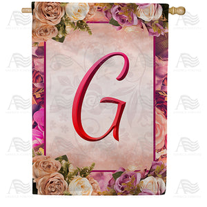 Rosie Pink Monogram Double Sided House Flag