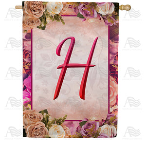 Rosie Pink Monogram Double Sided House Flag