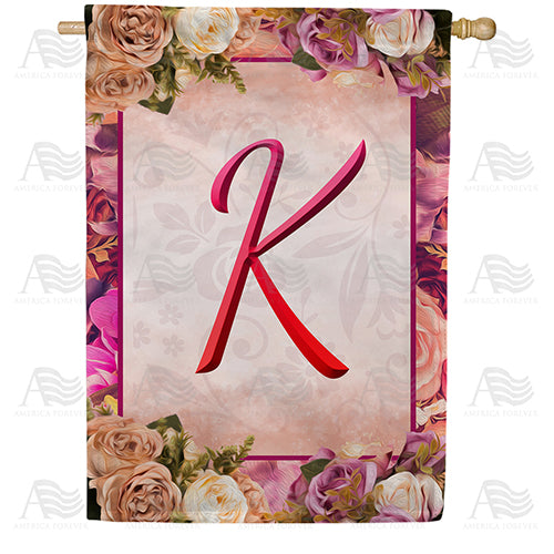 Rosie Pink Monogram Double Sided House Flag