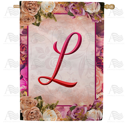 Rosie Pink Monogram Double Sided House Flag