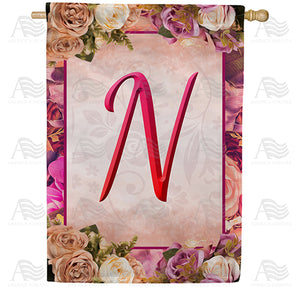 Rosie Pink Monogram Double Sided House Flag
