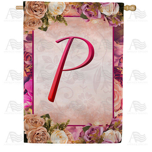 Rosie Pink Monogram Double Sided House Flag