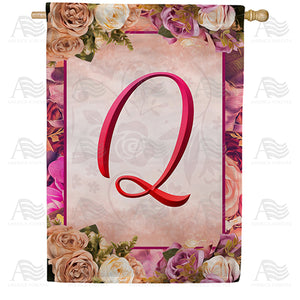 Rosie Pink Monogram Double Sided House Flag