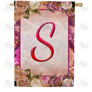 Rosie Pink Monogram Double Sided House Flag