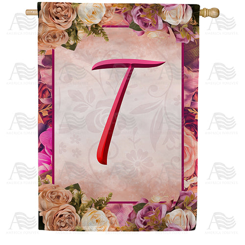 Rosie Pink Monogram Double Sided House Flag