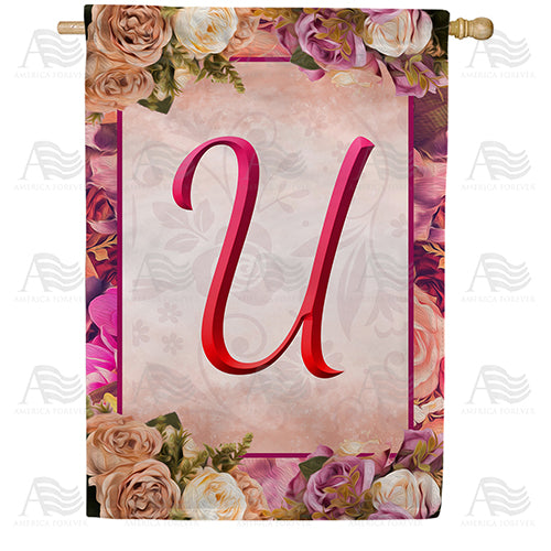 Rosie Pink Monogram Double Sided House Flag
