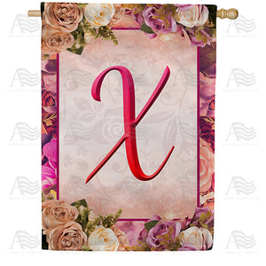 Rosie Pink Monogram Double Sided House Flag