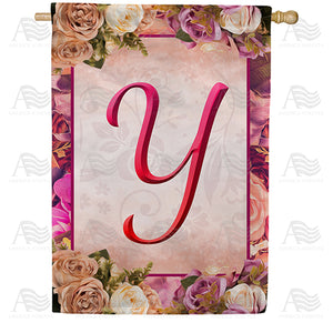 Rosie Pink Monogram Double Sided House Flag