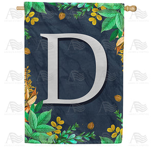 Fern On Slate Monogram Double Sided House Flag