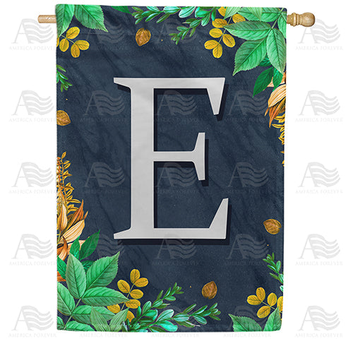 Fern On Slate Monogram Double Sided House Flag