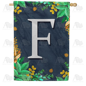 Fern On Slate Monogram Double Sided House Flag