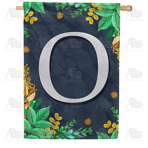 Fern On Slate Monogram Double Sided House Flag