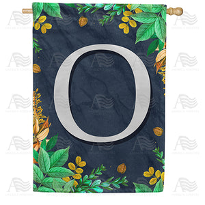 Fern On Slate Monogram Double Sided House Flag