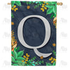 Fern On Slate Monogram Double Sided House Flag