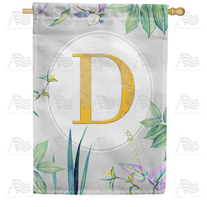 Simply Golden Monogram Double Sided House Flag