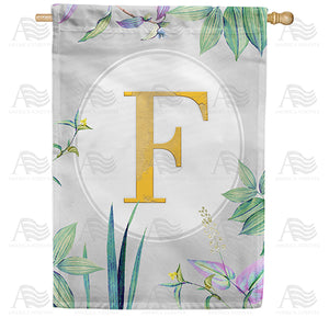 Simply Golden Monogram Double Sided House Flag