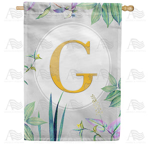 Simply Golden Monogram Double Sided House Flag