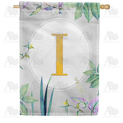 Simply Golden Monogram Double Sided House Flag
