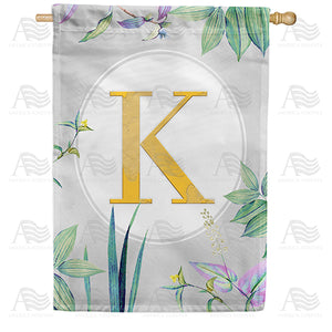 Simply Golden Monogram Double Sided House Flag