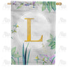 Simply Golden Monogram Double Sided House Flag