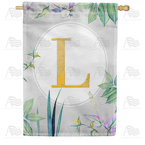 Simply Golden Monogram Double Sided House Flag