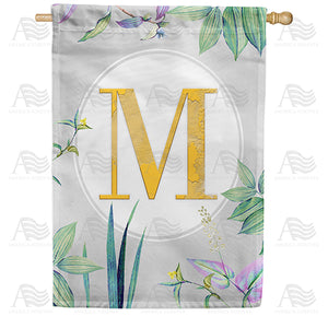 Simply Golden Monogram Double Sided House Flag