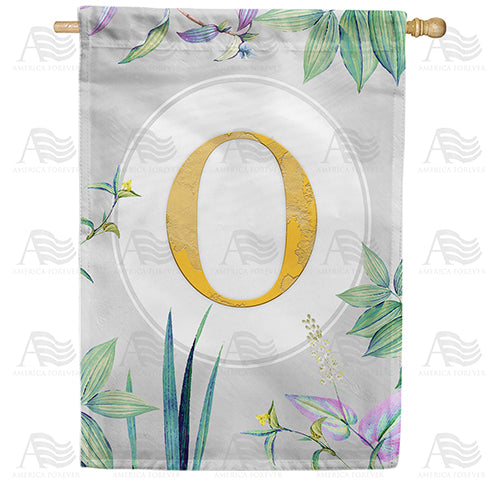 Simply Golden Monogram Double Sided House Flag
