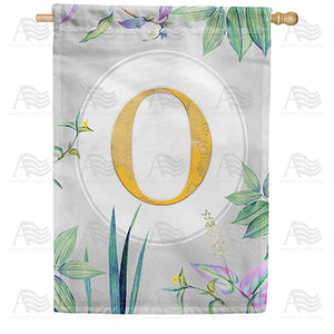 Simply Golden Monogram Double Sided House Flag