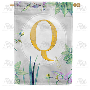 Simply Golden Monogram Double Sided House Flag