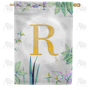 Simply Golden Monogram Double Sided House Flag