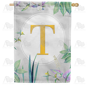 Simply Golden Monogram Double Sided House Flag