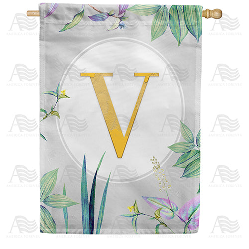Simply Golden Monogram Double Sided House Flag