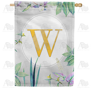 Simply Golden Monogram Double Sided House Flag