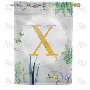 Simply Golden Monogram Double Sided House Flag