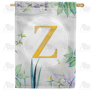 Simply Golden Monogram Double Sided House Flag