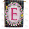 Burst Of Pink Monogram Double Sided House Flag