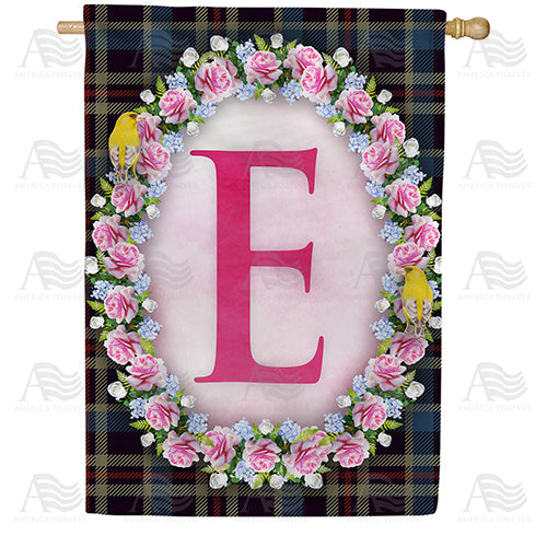Burst Of Pink Monogram Double Sided House Flag