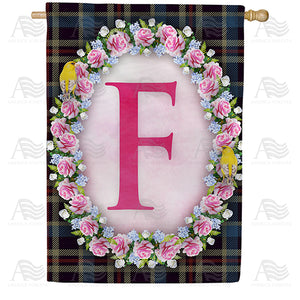Burst Of Pink Monogram Double Sided House Flag
