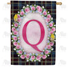 Burst Of Pink Monogram Double Sided House Flag