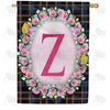 Burst Of Pink Monogram Double Sided House Flag