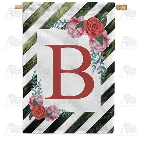White Lattice Monogram Double Sided House Flag