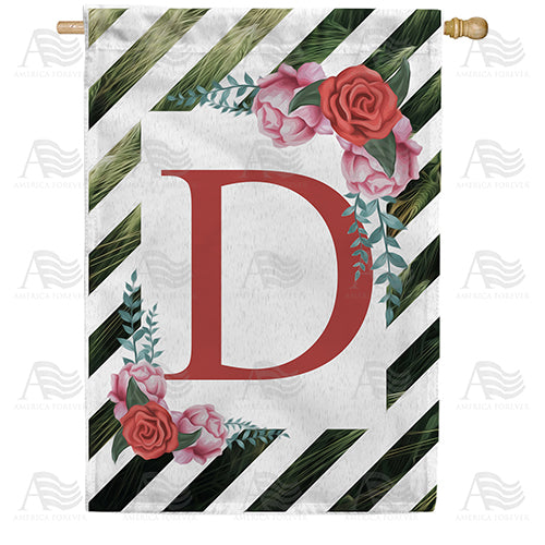 White Lattice Monogram Double Sided House Flag